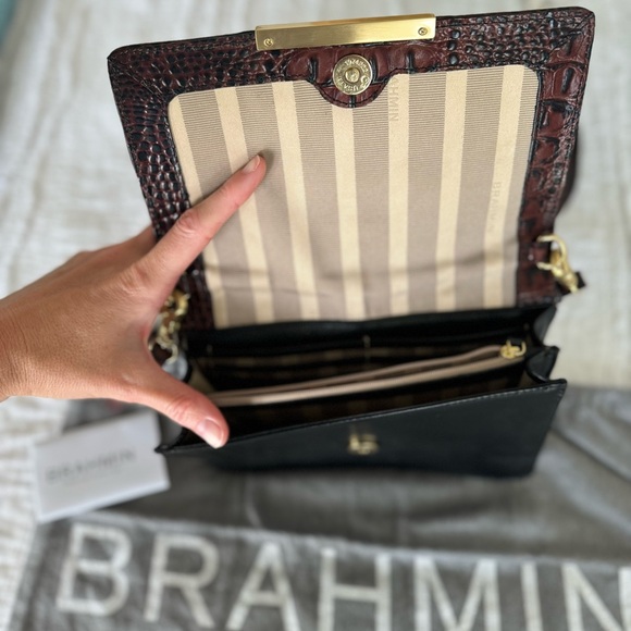 Brahmin crossbody bag. Style : hudson convertible black Tuscan vineyard. - Picture 1 of 3